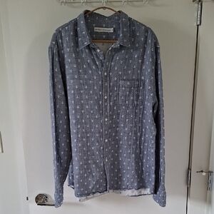 National Standards Blue & White 100% Cotton Shirt w/ Anchor Print (Size XXL)